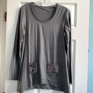 Gray tunic top